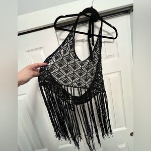 Shein NWOT Crochet Swim Cover Crop Top